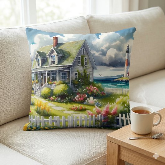 Cottage With View Of The Lighthouse クッション