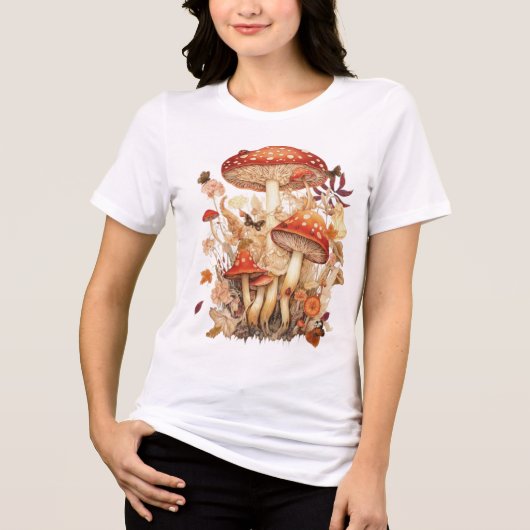 Cottagecore Amanita Mushroom Design 🍄🌿 トライブレンドTシャツ (正面)