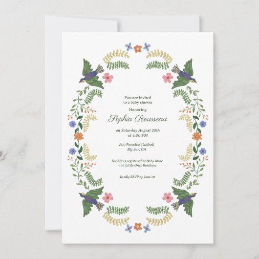 Cottagecore Baby Shower 招待状 (正面)