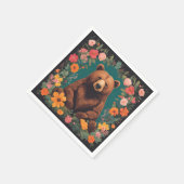 Cottagecore Bear スタンダードカクテルナプキン (角)
