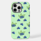 Cottagecore Blueberry Berry Pattern iPhoneケース (裏面)