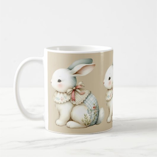 Cottagecore Bunny Charm コーヒーマグカップ (左)