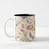 Cottagecore Butterflies Flowers Mug ツートーンマグカップ (左)