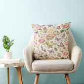 Cottagecore Butterflies Flowers Pillow クッション (椅子)