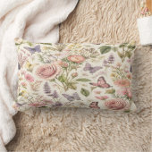 Cottagecore Butterflies Flowers Pillow ランバークッション (ブランケット)