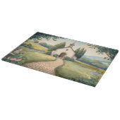 Cottagecore Chapel Path Pastel Landscape カッティングボード (角)