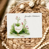 Cottagecore Chateau Floral Chicken Personalized ノートカード
