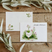 Cottagecore Chateau Floral Chicken Personalized ノートカード
