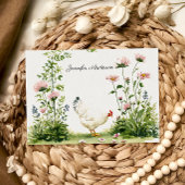 Cottagecore Chateau Monogram Chicken Personalized ノートカード