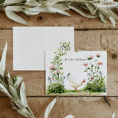 Cottagecore Chateau Monogram Chicken Personalized ノートカード