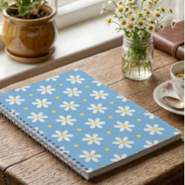 Cottagecore Daisy Floral Aesthetic Blue Notebook ノートブック