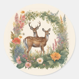 Cottagecore Deer ラウンドシール
