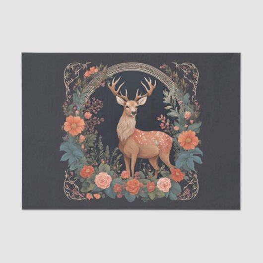 Cottagecore Deer Decoupage 薄葉紙 (正面)