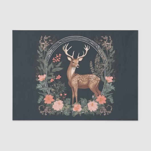 Cottagecore Deer Decoupage 薄葉紙 (正面)