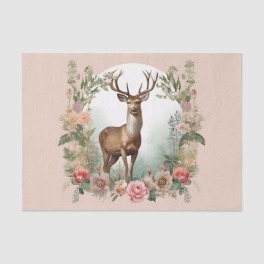 Cottagecore Deer Decoupage 薄葉紙 (正面)