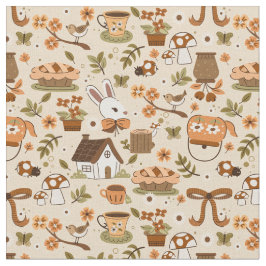 cottagecore easter bunny rabbit beige ファブリック
