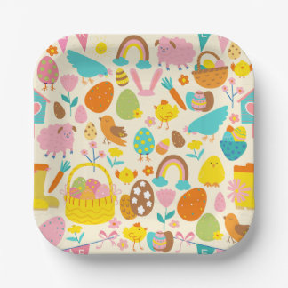 cottagecore easter chicken garden bird eggs ペーパープレート