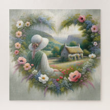 Cottagecore Floral Heart Countryside Cottage 