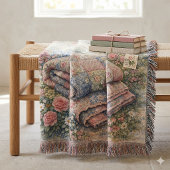 Cottagecore Floral Patchwork Quilt Watercolor スローブランケット
