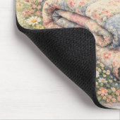 Cottagecore Floral Patchwork Quilt Watercolor マウスパッド (コーナー)