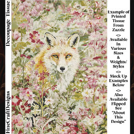 Cottagecore Fox, Wildflower Meadow EX4L Decoupage 薄葉紙
