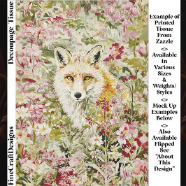 Cottagecore Fox, Wildflower Meadow EX4R Decoupage 薄葉紙