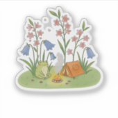 Cottagecore Frog Camping シール (正面)