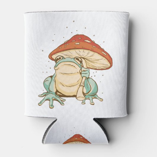 Cottagecore frog with mushroom 缶クーラー (正面)