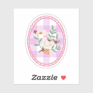 Cottagecore Goose Illustration - Cute White Duck  シール