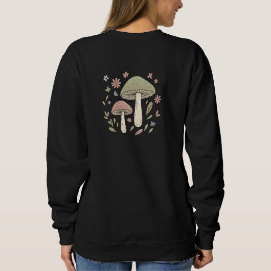 Cottagecore Mushroom Botanical Graphic スウェットシャツ (裏面)