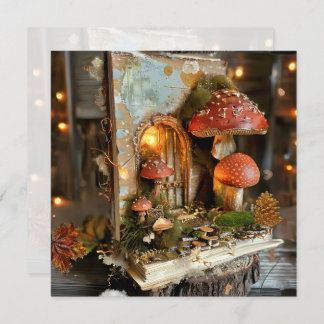 Cottagecore Mushroom Fairy Book Scrapbook Journal 招待状