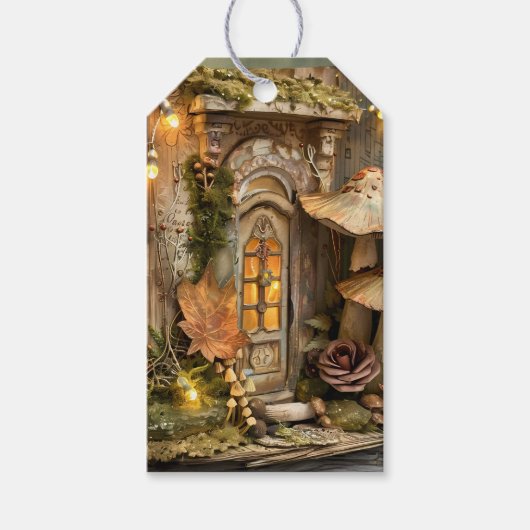 Cottagecore Mushroom Fairy House ギフトタグ (正面)