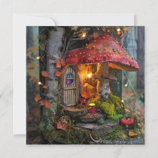 Cottagecore Mushroom Treehouse Scrapbook Page  招待状