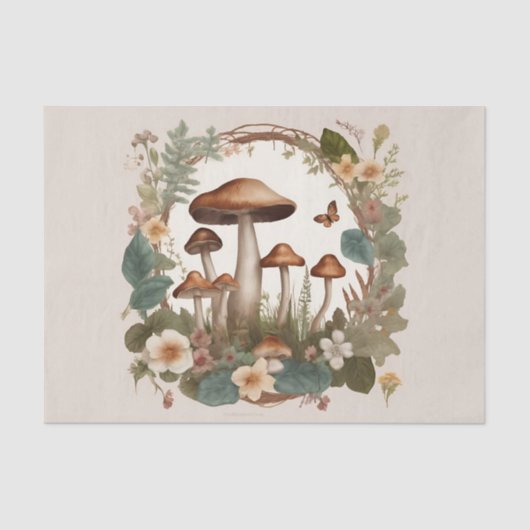 Cottagecore Mushrooms Decoupage 薄葉紙 (正面)
