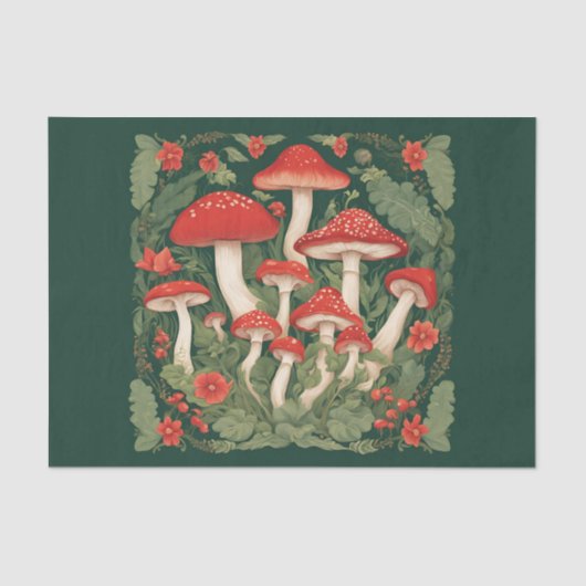 Cottagecore Mushrooms Decoupage 薄葉紙 (正面)