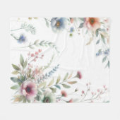 Cottagecore Pastel Floral  フリースブランケット (正面(横))