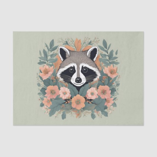 Cottagecore Raccoon Decoupage 薄葉紙 (正面)