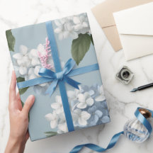 Cottagecore Soft Blue Hydrangea Floral Pattern