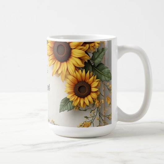 Cottagecore Sunflower Flower Arrangement コーヒーマグカップ (右)