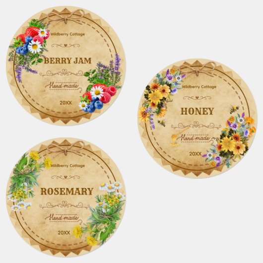 Cottagecore Waterproof Jar Labels ラベル (グループ)
