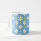 Cottagecore White Daisy Pattern コーヒーマグカップ (正面左)