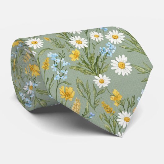 Cottagecore Wildflower Meadow  ネクタイ (ロール)