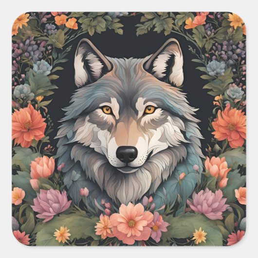 Cottagecore Wolf スクエアシール (正面)
