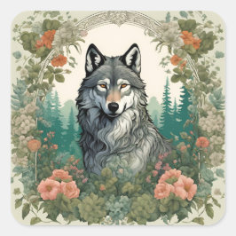 Cottagecore Wolf スクエアシール