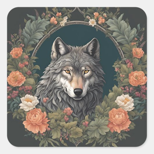 Cottagecore Wolf スクエアシール (正面)