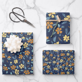 Cottagecore Wrapping Paper Flat Sheet Set of 3 ラッピングペーパーシート