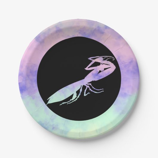 Cotten Candy Clouds Praying Mantis ペーパープレート (正面)