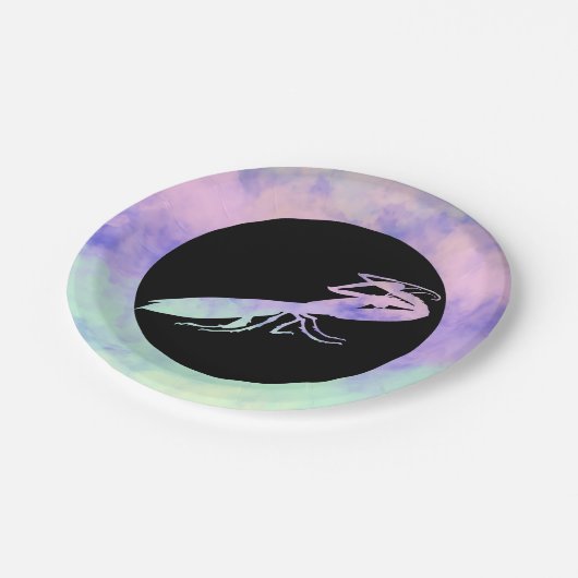 Cotten Candy Clouds Praying Mantis ペーパープレート (アングル)