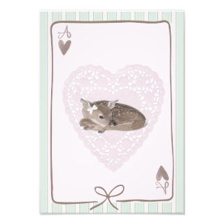 Cotteque sweet fawn card pink poster wall art フォトプリント           