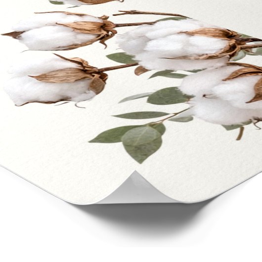 Cotton Botanical Wall Ar| Neutral Farmhouse Print ポスター (角)